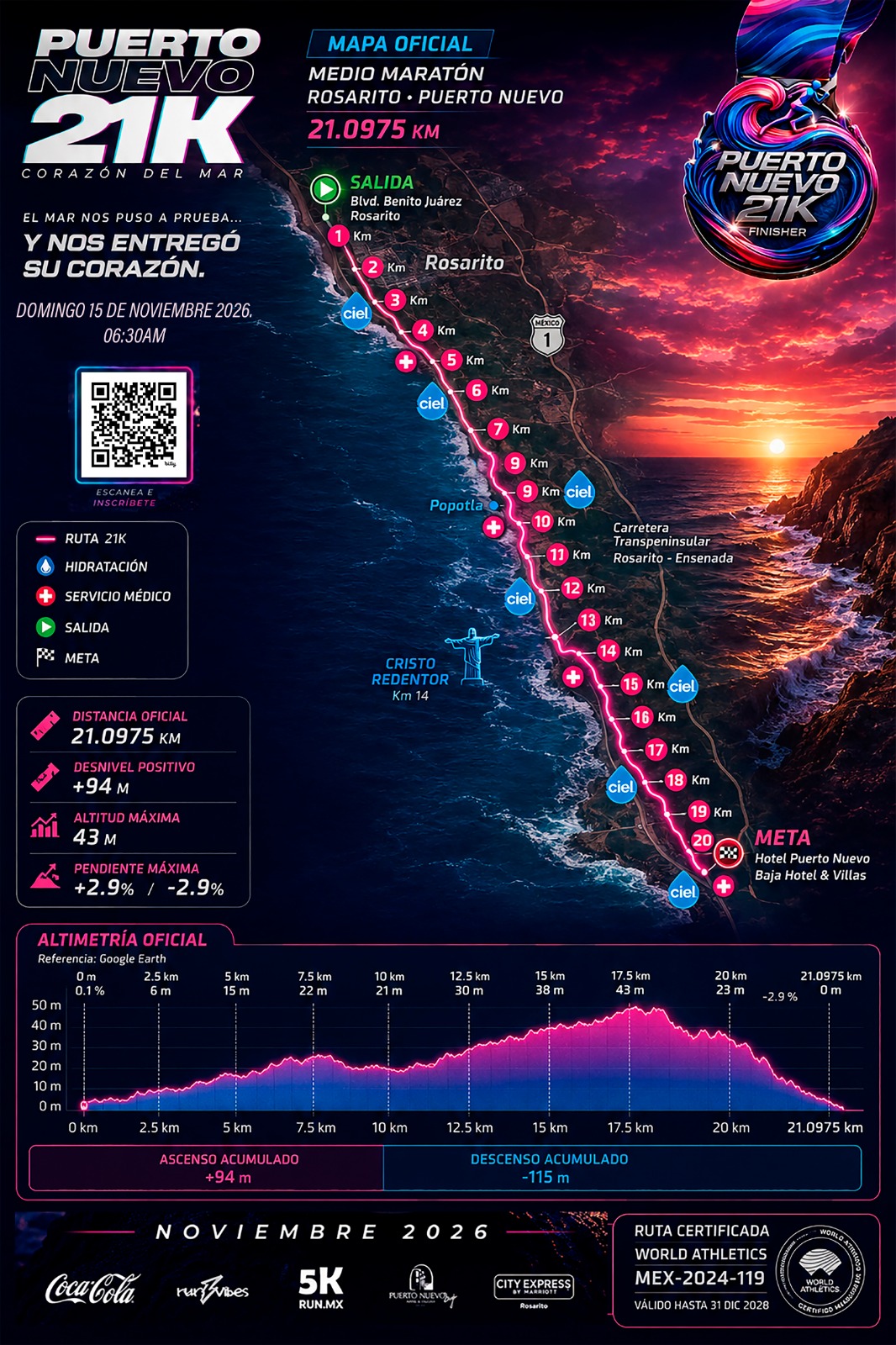 Puerto Nuevo 21K - stripe